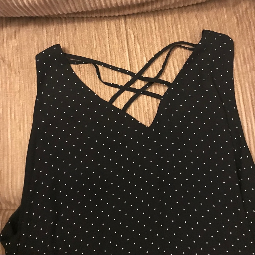 Polka dotted black plus sized Blouse